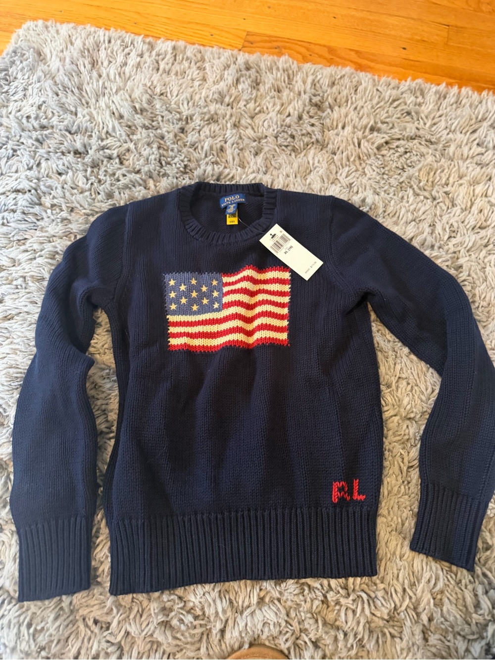 Polo by Ralph Lauren white American Flag Crewneck Sweater
